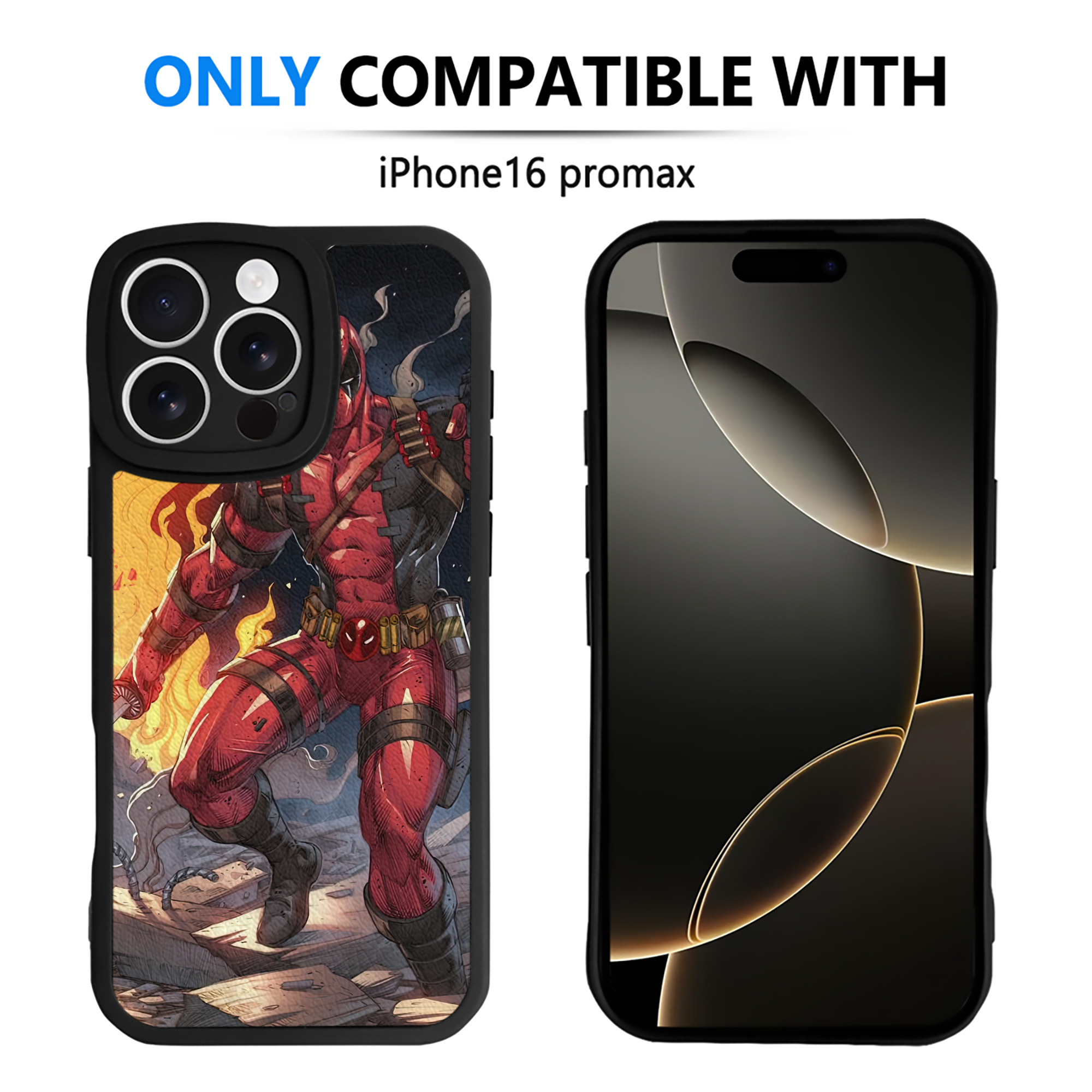 （画像用） Deadpool デッドプール 【iPhone 16シリーズ対応】シリコンスマホケース（レザー調） 材質：シリコン